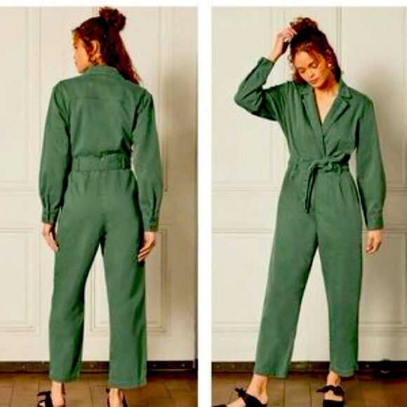 NWT Boyish Troy Green Coveralls Jumpsuit - Picture 2 of 5